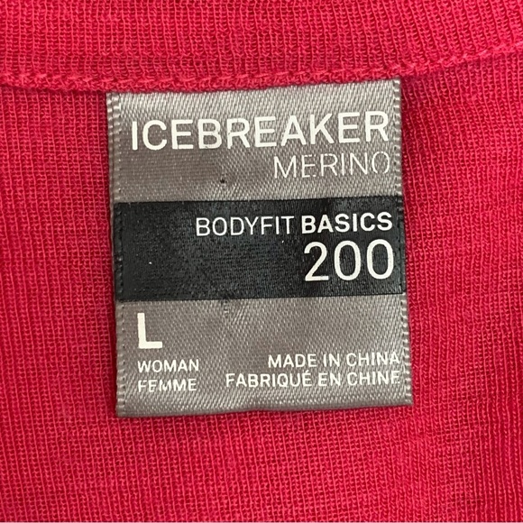 Icebreaker Merino 200 Women's Red Oasis Half-Zip Baselayer Top Size Large - Picture 12 of 15